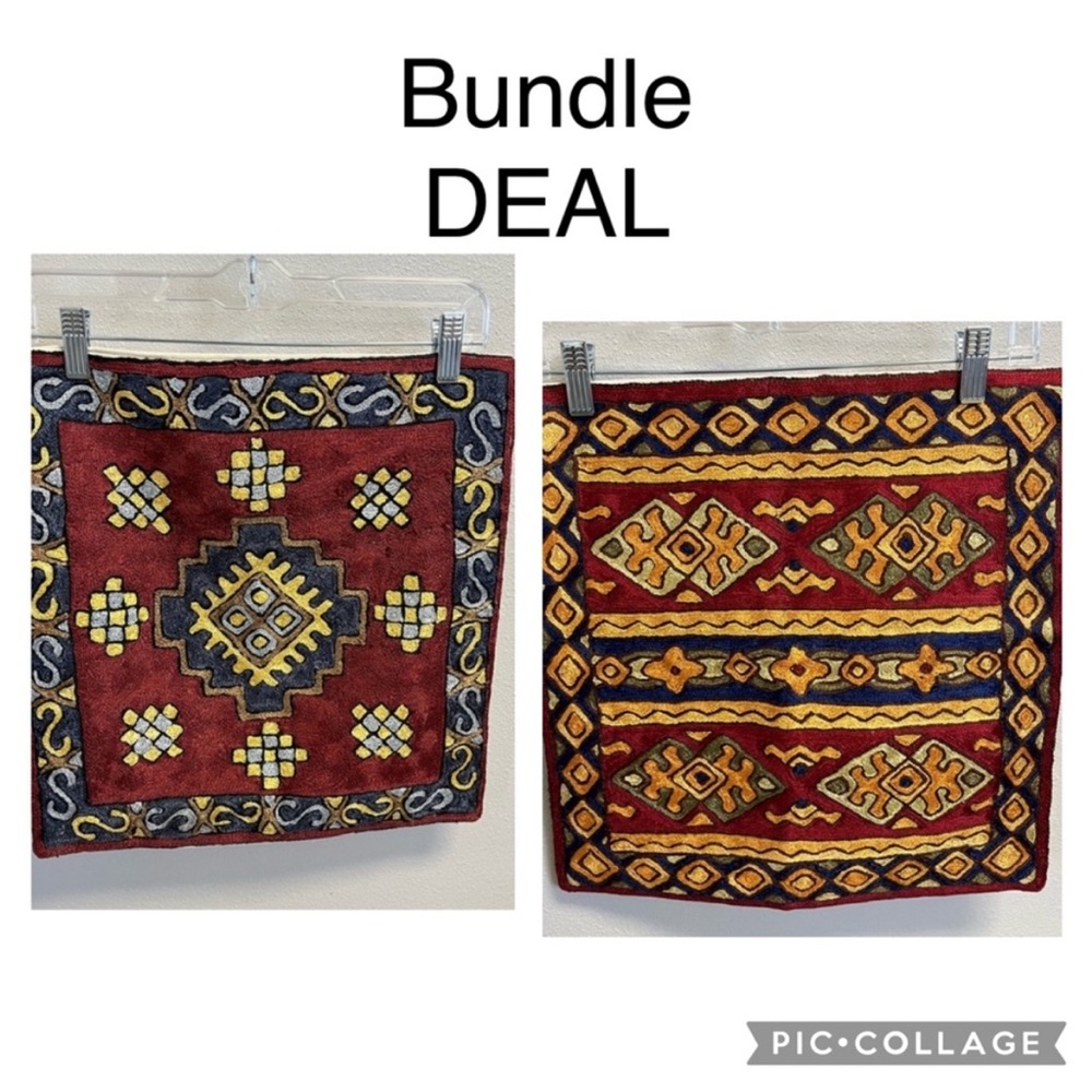 Kashimir Native Aztec Boho Design Pillow cover 16” x 15.5”